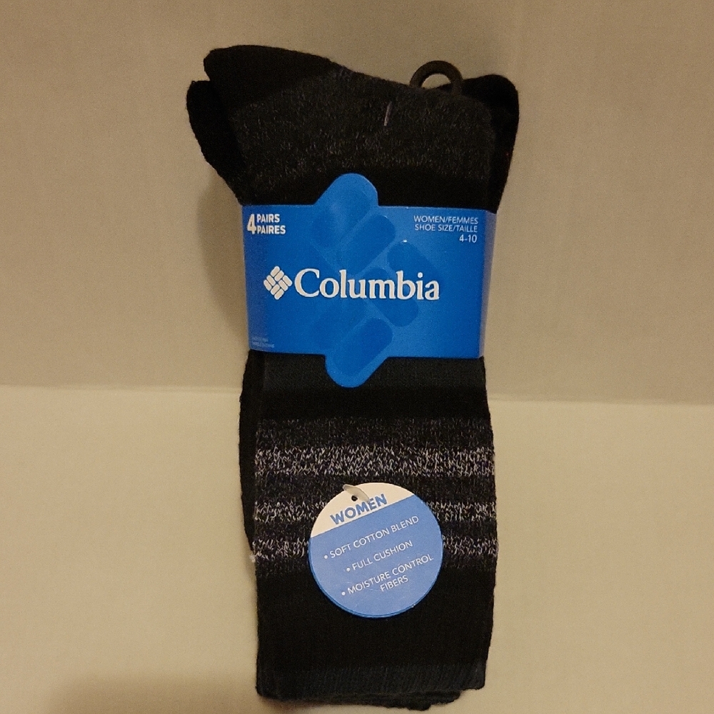 NWT: Women's Columbia Stripe Moisture Control Crew Socks